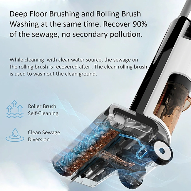 Cordless Floor Washer Stick Self Cleaning Mop Wet and Dry Vacuum Cleaner